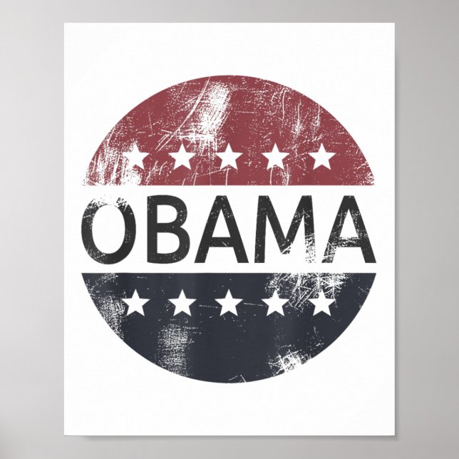 Póster Retro Obama vota por vencer al presidente Barack O (Frente)