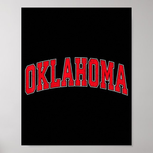 Póster Retro Oklahoma Ok For Men Women Boys Girls Kids  (Frente)