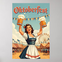 Retro Oktoberfest Art - Cerveza y celebración