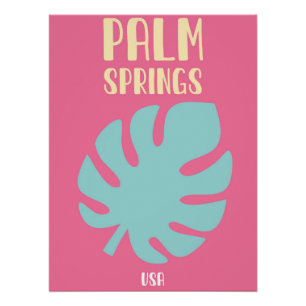 Póster Retro Palm Springs Aesthetic Travel Art Print