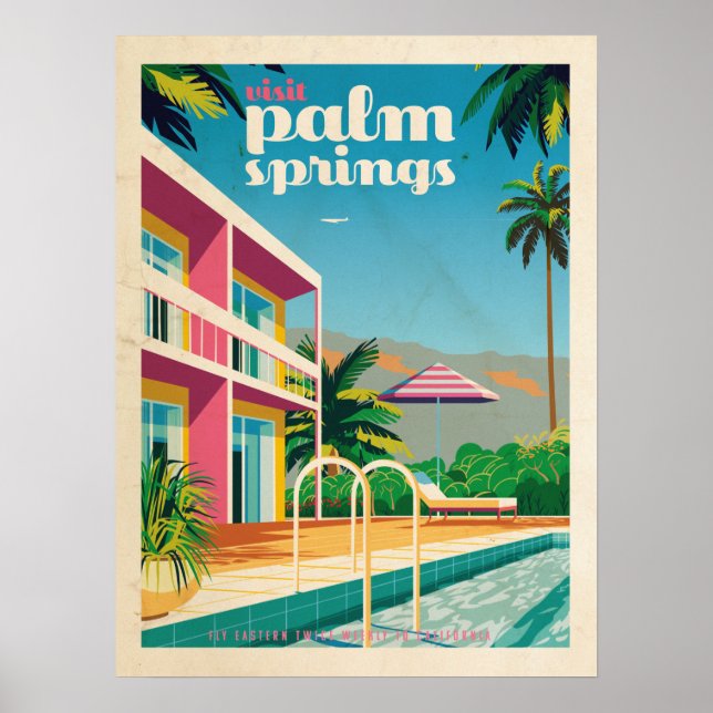 Póster Retro Palm Springs Hotel (Frente)