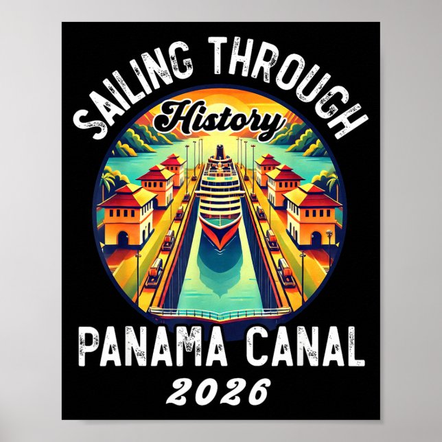 Póster Retro Panama C Panama Waterway Sailing Cruising 20 (Frente)