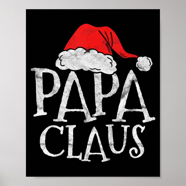 Póster Retro Papa Claus Gift Funny Christmas Santa Costum (Frente)