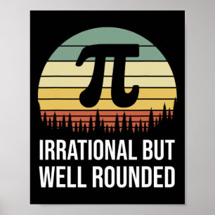 Póster Retro Pi Day Irracional Pero Bien Fundido Mat
