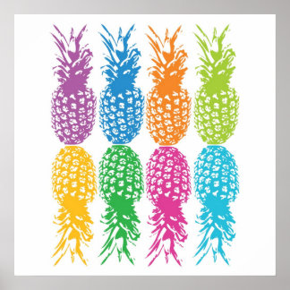 Póster Retro Pineapple Print