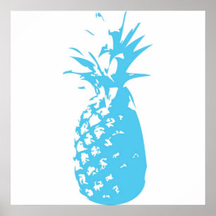 Póster Retro Pineapple Print