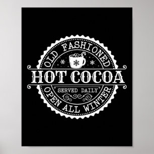 Póster Retro Polo Norte Antiguo Café de Cacao Caliente Mo