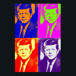 Póster Retro Pop Art JFK John F. Kennedy<br><div class="desc">Imagen digital de arte pop del ex presidente estadounidense John F. Kennedy - impresiones de Posters de historia y política estadounidenses</div>