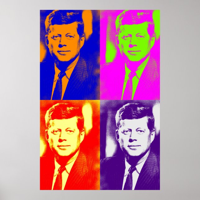 Póster Retro Pop Art JFK John F. Kennedy (Frente)