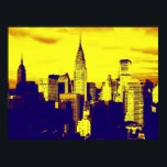 Póster Retro Pop Art Poster de Nueva York<br><div class="desc">Imagen de estilo antiguo de la ciudad de Nueva York - Pinturas de arte de Nueva York</div>