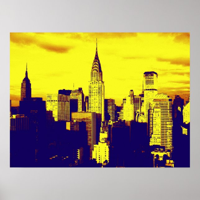 Póster Retro Pop Art Poster de Nueva York (Frente)