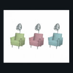 Póster Retro Pop Art Salon Dryer Silla 8x10 Imprimir<br><div class="desc">Arte gráfico moderno y retro para tu peluquería o tu casa.</div>