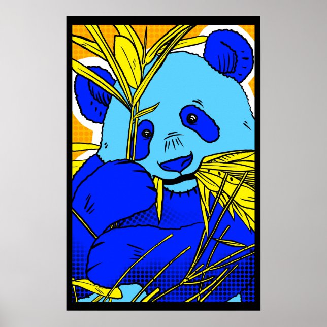 Póster Retro Popart Panda (Frente)