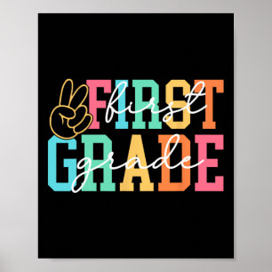 Póster Retro Primer Grado Preppy Regreso A La Escuela Mae