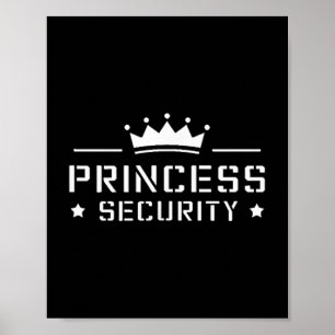Póster Retro Princess Security Boys Brother Birthday Dad