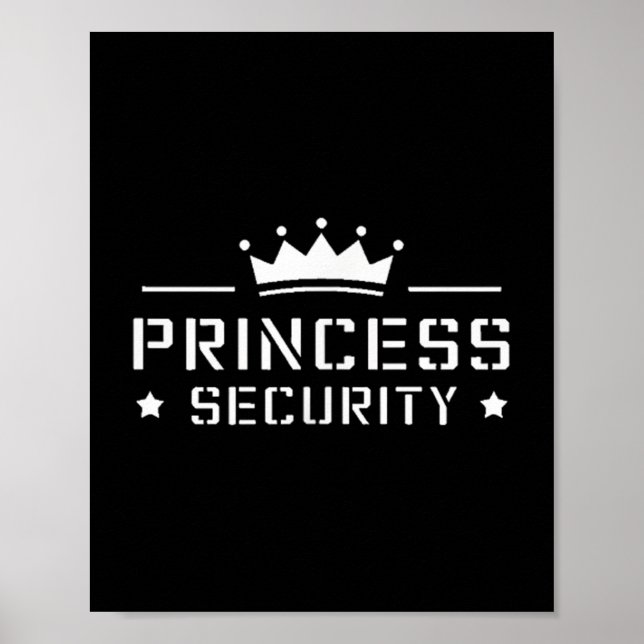 Póster Retro Princess Security Boys Brother Birthday Dad (Frente)