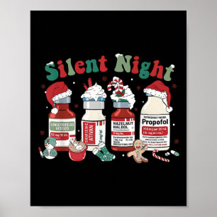 Póster Retro Profol Noche Silenciosa Enfermeras De Uci Di