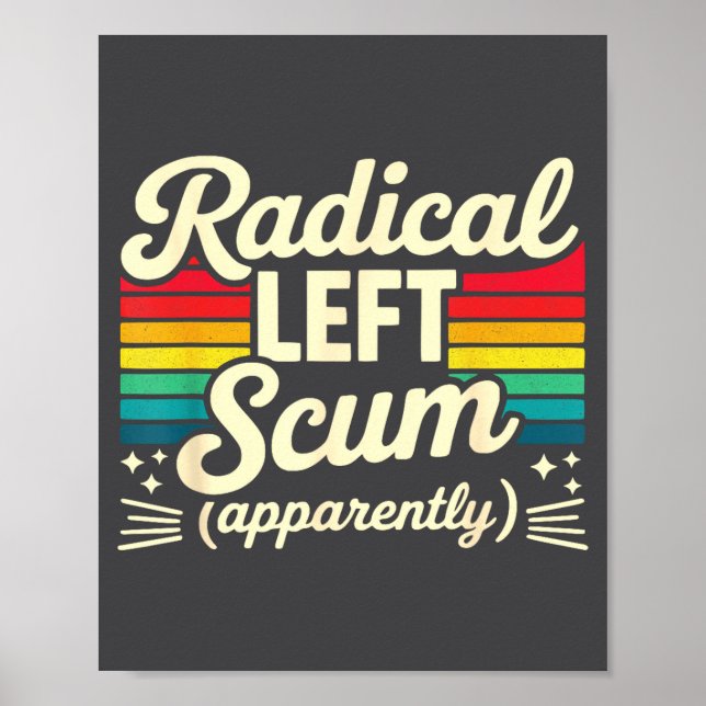 Póster Retro Radical Left S Apparently Litical Sarcastic  (Frente)