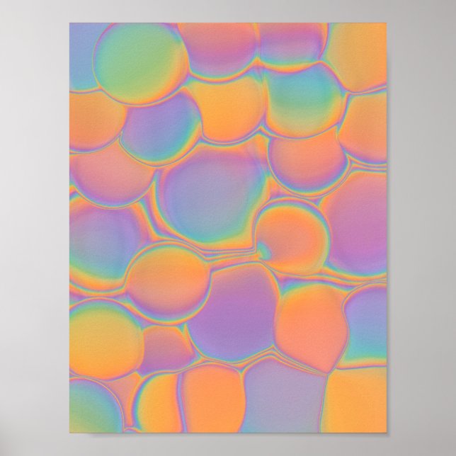 Póster Retro Rainbow Abstract Scallop Pattern Poster (Frente)