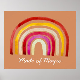 Póster Retro Rainbow lindo acuarela