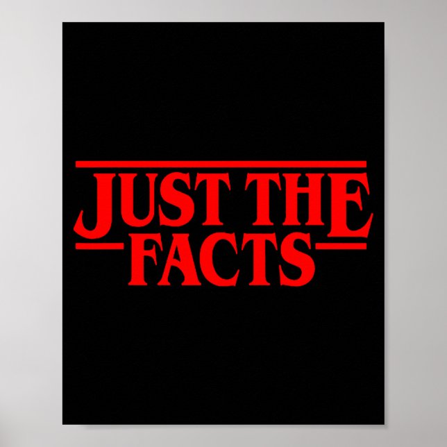 Póster Retro Red Quote Just The Facts Funny Basic Simple  (Frente)