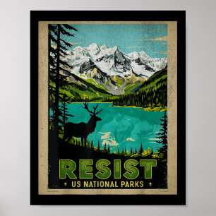 Póster Retro Resist Alt US National Park Nps Service