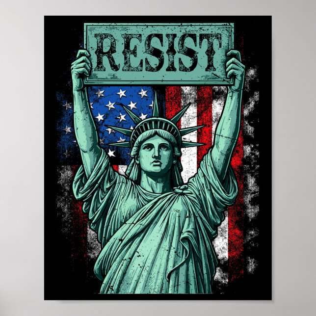 Póster Retro Resist Not My President Anti-trump  (Frente)
