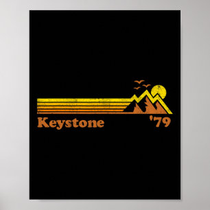 Póster Retro Resort de Esquí Keystone Colorado Snowboard