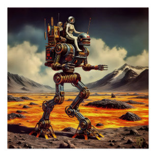 Póster Retro robótico