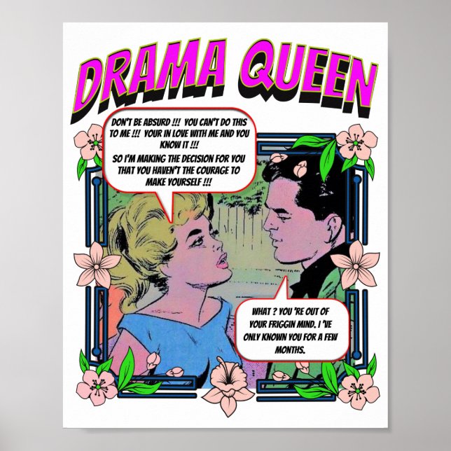 Póster Retro Romance - Reina del drama - Poster (Frente)