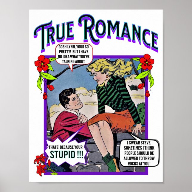 Póster Retro Romance - Verdadero romance - Poster (Frente)