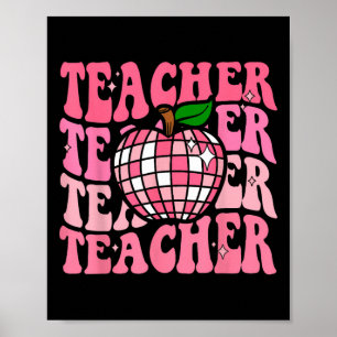 Póster Retro rosa Disco Byll Apple Profesor Colorido Byck