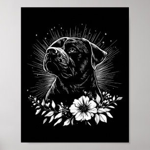 Póster Retro Rottweiler Dog Lover Tattoo Style