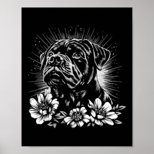 Póster Retro Rottweiler Dog Lover Tattoo Style _1