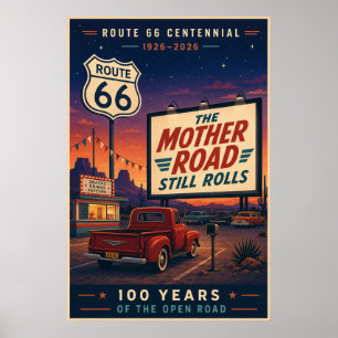 Póster Retro Ruta 66 Centenario Drive In