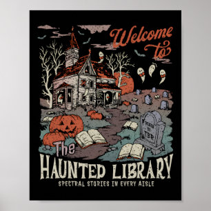 Póster Retro Salem Bienvenidos A La Amueblada Biblioteca 