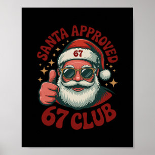 Póster Retro Santa Aprobado 67 - Clic Navidad 67 Meme