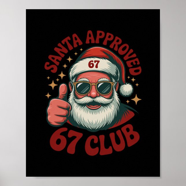 Póster Retro Santa Aprobado 67 - Clic Navidad 67 Meme  (Frente)