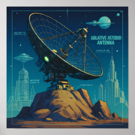 Póster Retro Sci-Fi Blueprint Technical Wallpaper