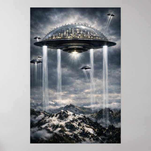 Póster Retro Sci-Fi Fantasy Cities Of The Future Art (Frente)