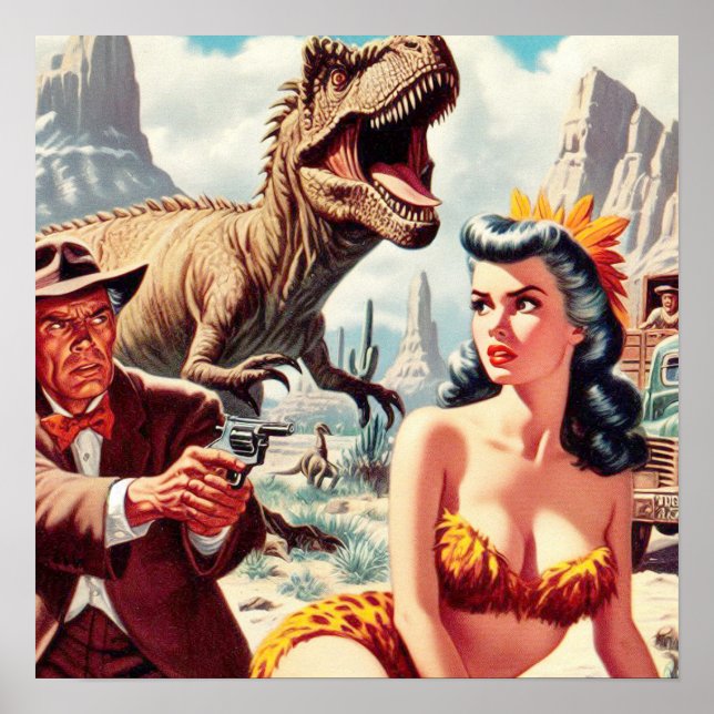 Póster Retro Sci-Fi Pin Up (Frente)