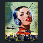 Póster Retro Science Fiction Poster<br><div class="desc">Science fiction over the years has taken on many forms and sparked imagination. This retro science fiction design from years past is an interesting take on how things may evolve. This retro science fiction design looks great on this poster. Perfect for yourself or as a gift</div>