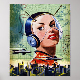 Póster Retro Science Fiction Poster