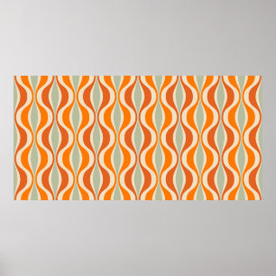 Póster Retro seamless pattern from the 50s and 60s. Seaml