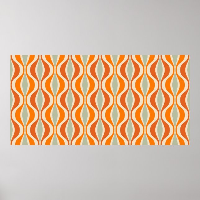 Póster Retro seamless pattern from the 50s and 60s. Seaml (Frente)
