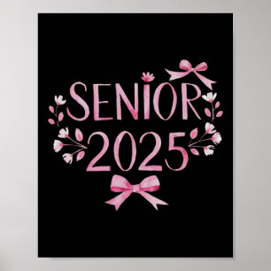 Póster Retro Senior 25 Cl De 2025 Graduación Coquette Pin