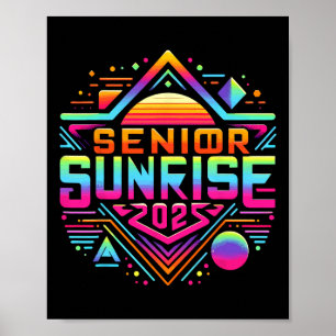 Póster Retro Senior Amanecer 2025 Escuela Secundaria 12 D