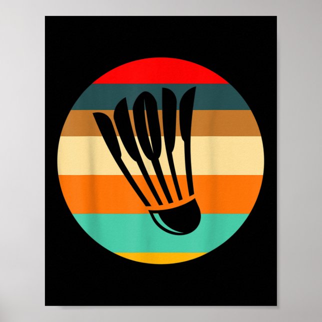 Póster Retro Shuttle Badminton  (Frente)