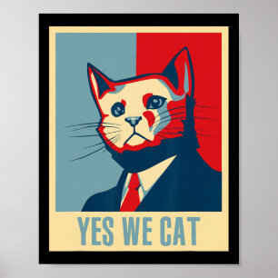 Póster Retro Sí Gatito Funny Dueño del Mascota Gato Lover