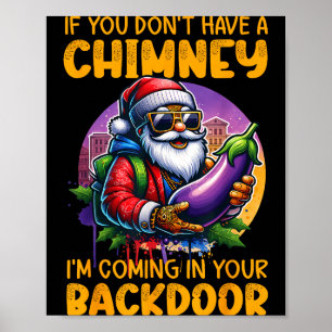 Póster Retro Si No Tienes Chimenea Me Meto Por Ti